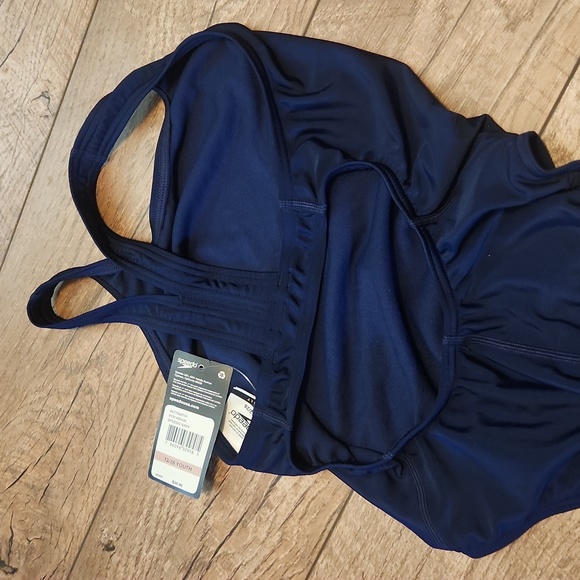 Girls Sz12/26 Speedo Navy One-Piece Competitive Swimsuit - Picture 4 of 6